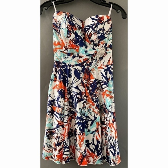 STRAPLESS Printed Dress - Picture 2 of 7